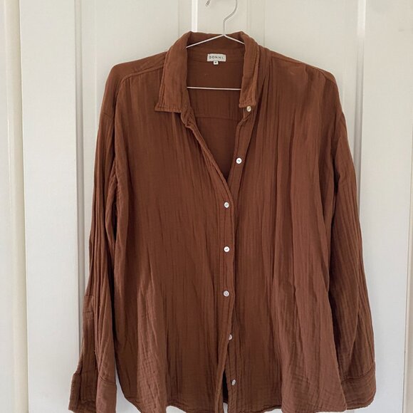 DONNI. Brown Button Down Shirt - Picture 2 of 4